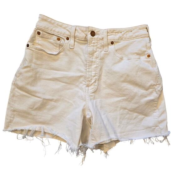 Madewell Curvy Perfect Mid length Jean short white cut off size 28 - Picture 1 of 8